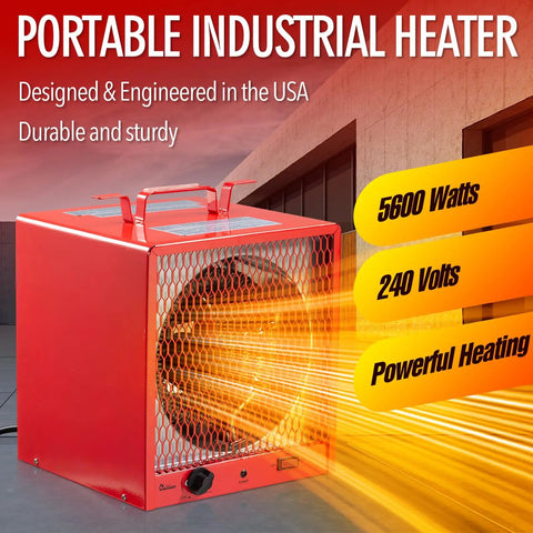 Beast 5600W 240V Infrared Heater For Large Garages And Warehouses showing powerful heating elements, portable design.