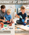 Father and son building Take Apart Dinosaur Toys For Kids Aged 3 To 8 STEM Construction Building Kit With Electric Drill