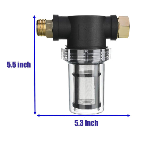 Garden Hose Inline Filter For Pressure Washer Inlet Sediment Filter With 40 Mesh And 100 Mesh Screens Includes 2 Hose Washers And 3