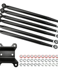 Beefy 6-Piece Complete Boxed Rear Radius Rods Kit For Maverick X3 64 Inch 2017-2023, black steel rods with hardware