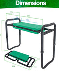 Adjustable Garden Kneeler And Seat With Handles Heavy Duty Outdoor Foldable Portable Garden Stool dimensions view