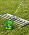 Heavy Duty 36x12 Inch Lawn Leveling Rake With Stainless Steel Build And Adjustable 78 Inch Handle For Yardwork