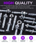 20-Piece 3/8 Inch By 2-3/4 Inch Zinc Plated Heavy Duty Wedge Anchor Kit With Carbon Steel Screws And Lag Bolts laid out on display