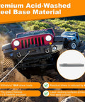 Jeep off-roading with inset of Heavy Duty Weld On Tabs For One Half Inch Holes, Steel Shock Mount Weld Tabs, acid-washed steel base