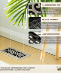 Scroll Floor Register 4x10 Brushed Nickel Finish With Easy Drop In Install No Tools Required And Durable Damper Box