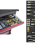68 Piece Large Pegboard Tool Organizer Set for Tool Chest, Cart, Cabinet, and Workbench Storage Black Includes Sockets, Wrenches, Screwdrivers, and Pliers Clips and Holders for Easy Garage Organization in use
