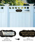 Do Not Enter Sign For Private Residence No Trespassing Keep Out Durable Acrylic Safety Sign Self Adhesive Quick Install For Front Door Or Wall Nine By Three Point Five Inches Black And Gold on gate