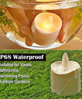 Rechargeable Flameless LED Tea Lights With Remote And Timer Waterproof Battery Operated Votive Candles Wet IP68 Rating