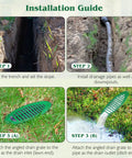Installation guide for 4 Inch Green Angled Drainage Grate For Yard Drainage Systems That Fast Tracks Surface Water And Prevents Ponding