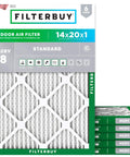Pack of 14x20x1 Air Filter MERV 8 Pleated Replacement For Furnaces Air Conditioners And Heat Pumps Six Pack With Electrostatic Dust And Allergy Defense Actual Size 13.5 x 19.5 x 0.75 Inches Easy Fit No Brainer
