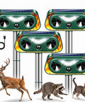 4 Pack Solar Ultrasonic Animal Repeller With Motion Sensor And LED Strobe Light, Waterproof Outdoor Deterrent For Deer Cats Squirrels Raccoons And Rabbits, Garden Yard Protection, four units with USB cable