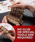 Hands assembling a wooden V8 Engine 3D Wooden Puzzle Kit For Adults Hands On 1 6 Scale With 8 Cylinders And 16 Valves