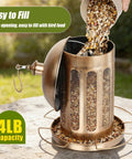 Large Capacity Metal Bird Feeder For Outdoor Hanging Built To Last Heavy Duty Wild Bird Feeder With Lantern Shaped design
