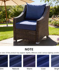 Outdoor Deep Seat Cushion Set 24 By 24 Inch Water Resistant And Fade Resistant Cushions With Removable Covers Navy Blue for patio chair