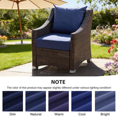 Outdoor Deep Seat Cushion Set 24 By 24 Inch Water Resistant And Fade Resistant Cushions With Removable Covers Navy Blue for patio chair