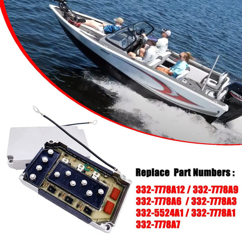 Two New Replacement Power Pack Switch Box For Outboard Motors 50 HP 90 HP 115 HP 150 HP 200 HP Beefy Marine Grade Build With Easy Install Replaces 332-7778A12 332-7778A9 332-7778A6 332-7778A3 332-5524A1 with boat image