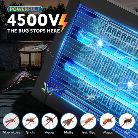 Cordless Solar Mosquito Zapper With 4500V Electric Grid Auto On Off Waterproof Outdoor Bug Trap powered by USB and solar, showing grid.