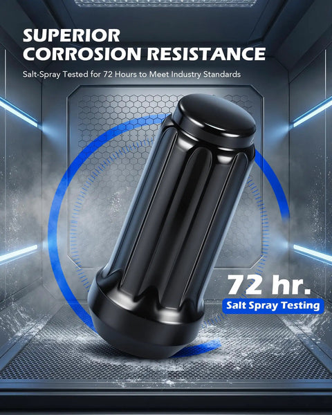 Heavy Duty M14x1.5 Lug Nuts With Sixty Degree Cone Seat And Socket Key Built Like A Tank For Trucks SUVs Upgrade Your Rig With This Sick 32 Piece Wheel Hardware Set Guaranteed To Grip Solid, showcasing corrosion resistance during salt spray testing.