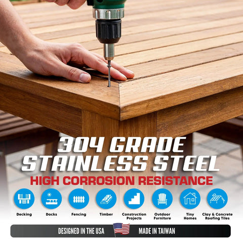 304 Stainless Steel Wood Screws 1 5 Eighth Inch Flat Head Torx T20 Drive Pro Grade Small Deck And Fence Screws in use