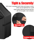 52 Inch Heavy Duty Grill Cover For Outdoor BBQ Gas Grills, Waterproof All Weather Protection with hook and loop straps detail
