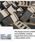 Heavy Duty Toggle Bolt And Wall Anchors Kit For Drywall And Hollow Walls For DIYers shown with hollow bricks