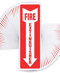 36 Pack Fire Extinguisher Sign Sticker 4 By 12 Inches 5 Mil Vinyl Bright Red And White Stick-On Weatherproof UV Protected