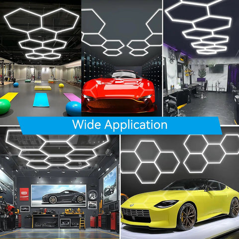 Hexagon 5000K LED Garage Lights 25 Pack Ultra Bright Ceiling Shop Light For Garage Car Detailing Workshop Gym Application