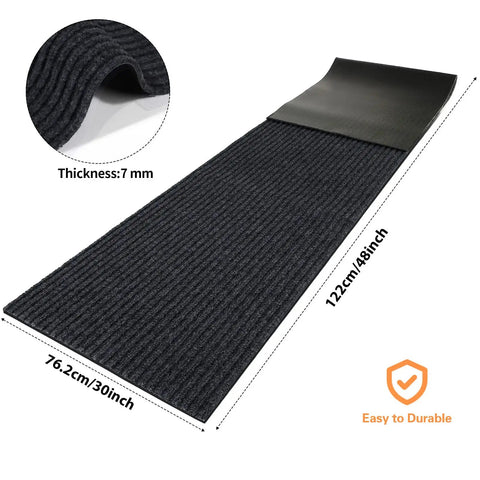 Large Semi Finished Striped Door Mat 30 By 48 Inch Waterproof Entry Rug With Rubber Backing for indoor outdoor use, dimensions shown