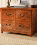 Wooden dresser with Antique Black Bail Drop Drawer Pulls 4 Pack With 3.5 Inch Hole Center And 4.72 Inch Total Length for furniture