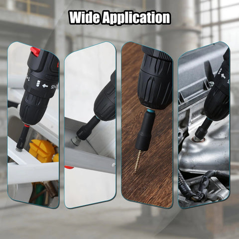AutoViteX 29-piece magnetic nut driver set; collage showing 1/4-inch hex bits, extensions, and case.