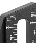 Close-up of Professional Grade Two Inch Dual Scale Tool Setup with laser etched markings for precise height measurement.