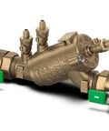 Three Quarter Inch Double Check Backflow Preventer With Union Ball Valves EZSWAP Modular Check Top Access Test Ports Compact Bronze Body For Three Quarter Inch Piping, bronze valve view