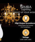 Get This Awesome Pack Of Twelve Frosted Flame Tip Candelabra Incandescent Light Bulbs E12 Base With Chandelier Image
