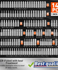 149 pieces from the 258 Piece Ultimate Screwdriver Bit Set With Chrome Vanadium Bits Security Bits Nut Drivers Extensions And Bit Holder
