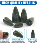 Assorted Lead Slip Weights 60-Piece Grab-And-Go Box Kit for Bass Fishing with Bullet-Shaped Sliding Sinkers, Close-Up View
