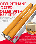 Go To Polyurethane Coated Roller With Bracket For Industrial Conveyor System, displayed against a white background.