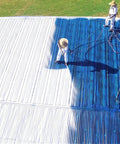 Max Stretch Roof Coating White Elastomeric Sealant For Flat And Low Slope Roofs One Gallon Resists Cracking applied on metal roof