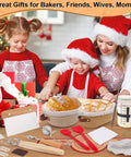 Ultimate Sourdough Starter Kit with 9 inch round and 10 inch oval proofing baskets shown with family baking in holiday setting