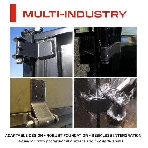 Heavy Duty Weld On Trailer Hinges 2 Pack Steel Leaf Style showcasing durable steel construction and grease port for heavy loads.