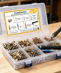 Self Drilling Drywall Screws Kit Durable Steel Mounting Set With 420 Pieces For No Drill Install On Wood Metal And Synthetic Boards Perfect For Diy And Pro Projects, 420 pcs in organizer