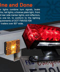 Beefed Up 36 LED Trailer Light Kit With Amber Marker For Over 80 Inch Trailers DOT Approved Waterproof IP67 Submersible shown on trailer