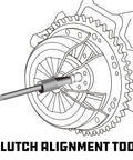 Clutch alignment tool installed in clutch assembly; knurled metal shaft