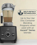 48 Ounce Aer Disc Blender Container With Self Detect Tech Tamper Low Profile And BPA Free Dishwasher Safe Goes With All Full Size Blenders For Smoothies Sauces Dressings And Creamy Whips