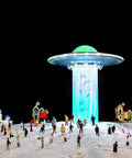 UFO Abduction LED Lamp With Tiny People Figures, Rad Sci Fi Desk Light For Teens, Gamers And Collectors, Glowing Tractor Beam Glow