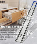 14 Inch Stainless Steel Soft Close Drawer Slides Dope Quality With 100 Pound Capacity Full Extension Ball Bearing Side Mount Cabinet Runners Replacement Slides For Kitchen Dresser Home And Office Pair image
