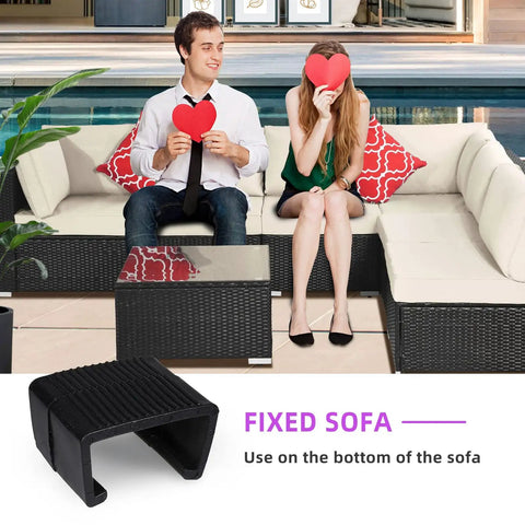 Pack Of 10 Outdoor Patio Wicker Rattan Furniture Alignment Clips For Sectional Sofas And Chairs Non Slip 2.14 Inch M Size