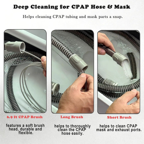 All In One CPAP Cleaning Kit With Hose Dryer For Universal 22mm Tubing Includes Collapsible Wash Basin Hose And Mask Brush CPAP