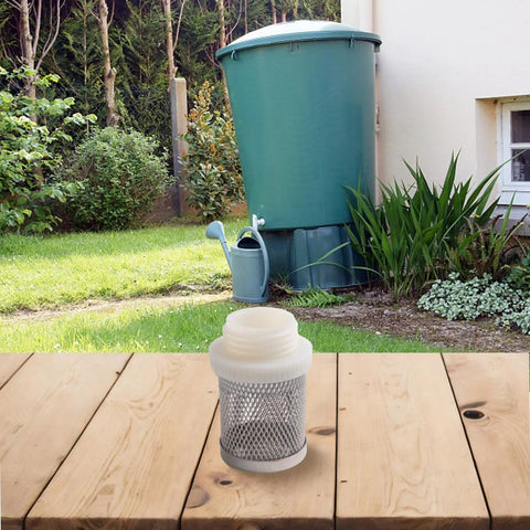 Stainless Steel Pump Suction Strainer Basket With Plastic Threaded Connector Hose Filter for garden irrigation systems, 1/2 inch size.