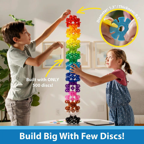 500 Piece Interlocking Disc Toy For Creative Building And STEM Learning Ages 3 And Up Colorful Construction Blocks for tower build