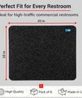 Disposable Urinal Mats With Time Monitor And Non Slip Adhesive For Charcoal Case Of 6 In USA, 20x16 inch mat with icons
